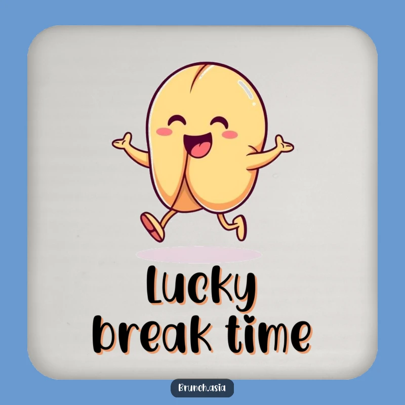 Funny Fortune Cookie Hopping Coaster - Protect Your Table with Luck!