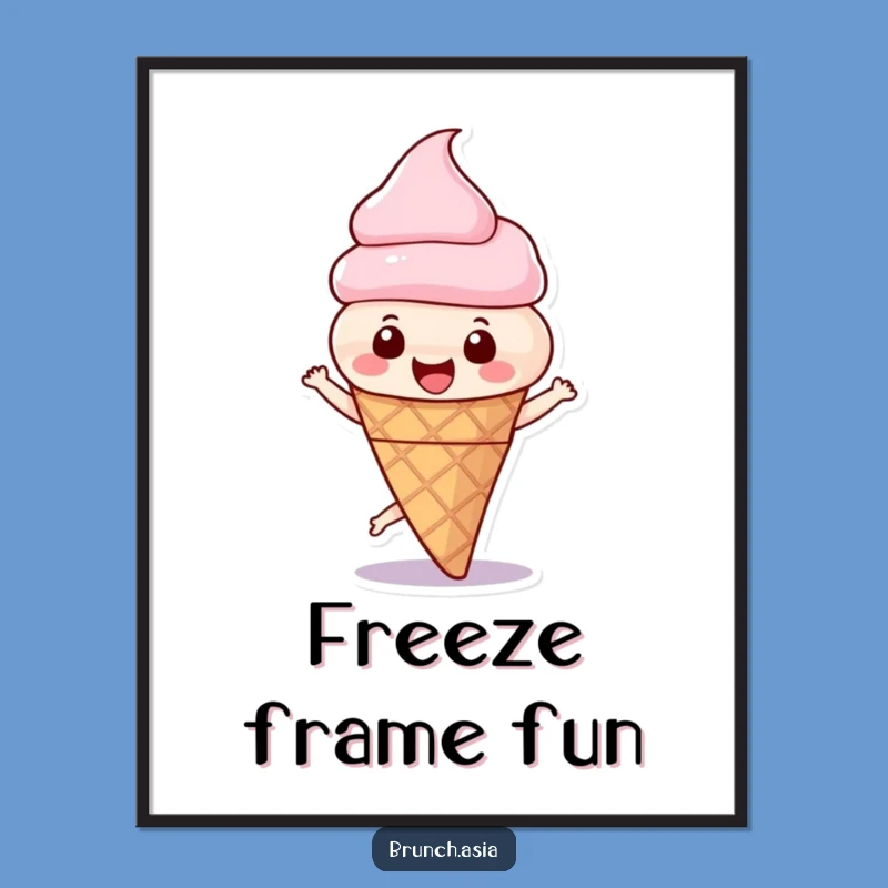 Funny Ice Cream Cone Spinning Poster - Brighten Your Walls With Joy!