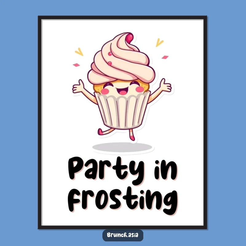 Funny Cupcake Dancing Poster - Decorate Your Space with Joy!