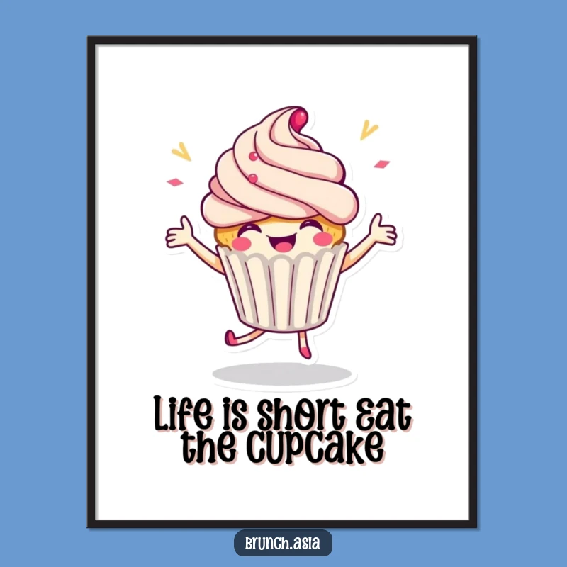 Funny Cupcake Art: Free Printable Dancing Character Wall Decor