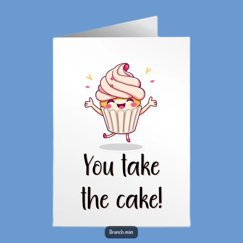 Free Printable Congrats Card: Cupcake Dance - Celebrate Sweetly with Humor