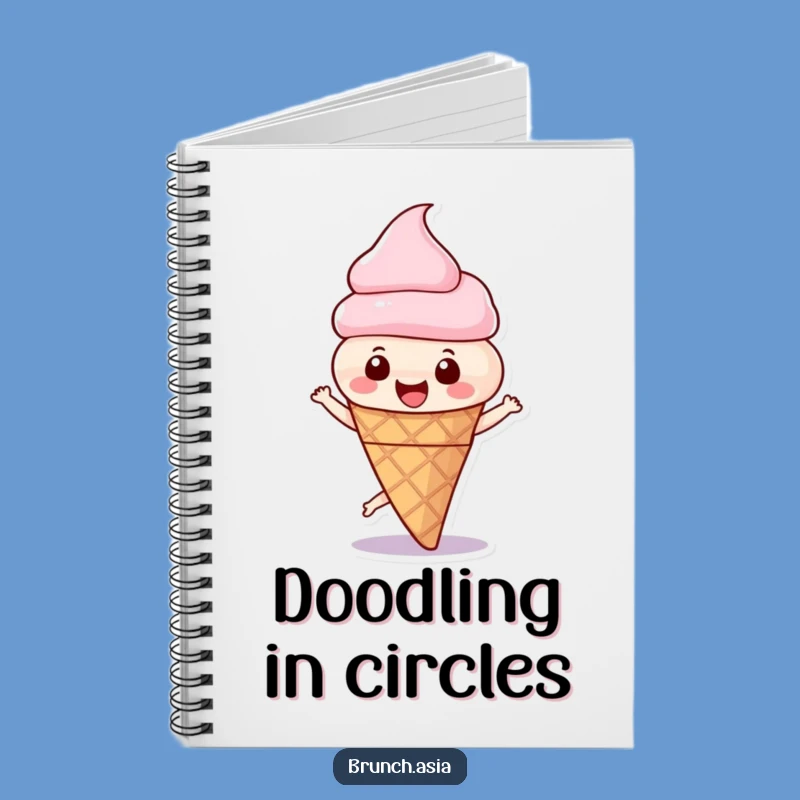 Funny Ice Cream Cone Spinning Notebook - Jot Down Happy Ideas!